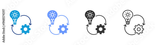 invention icon set multiple style collection	
