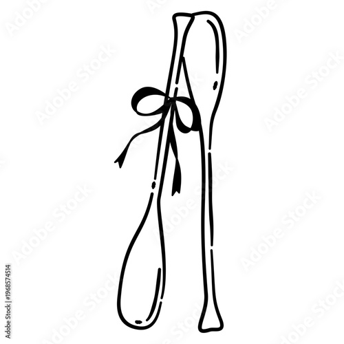 a pair of oars with bow