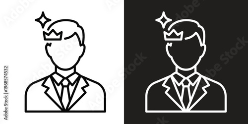 business executive, leadership, success, crown, professional, businessman, flat design, vector illustration, scalable graphic, corporate, authority, achievement, power, confidence, management, career,