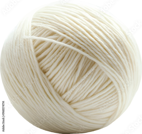 a ball of yarn with knitting needles, isolated on a transparent background                                                                                                                            