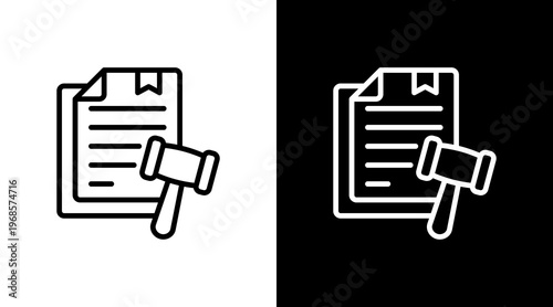 Legal Document White Icon Set Design