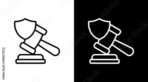 Lawsuit White Icon Set Design