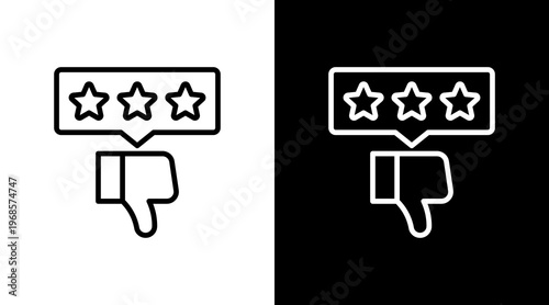 Negative Review White Icon Set Design