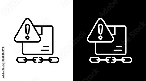 Supply Chain Disruption White Icon Set Design