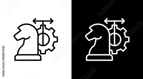 Strategic Decision White Icon Set Design
