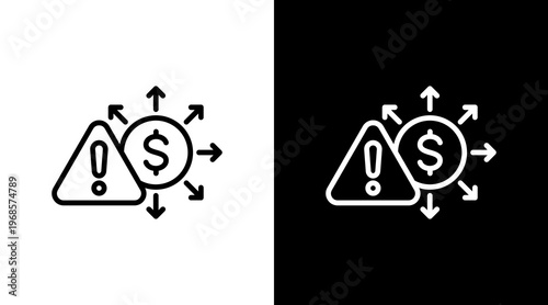 Cash Flow Risk White Icon Set Design
