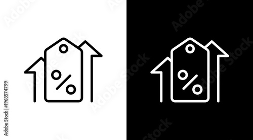 High Interest Rate White Icon Set Design