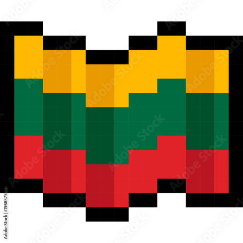 Lithuania flag pixel