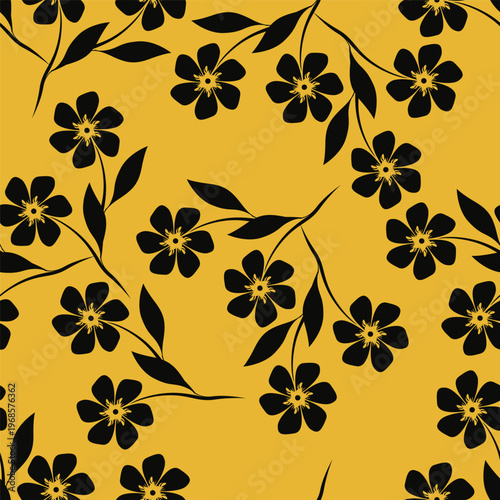 Cute seamless pattern with decorative flowers and leaves can be used for wallpapers, surface textures, textile,linen, kids cloth, pattern fills, page backgrounds and more designs