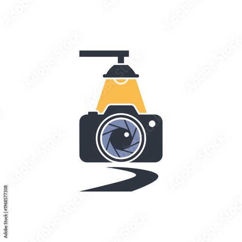 Camera with Flash Light Attached Top.