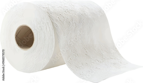 a photograph of a roll of toilet paper on a transparent background