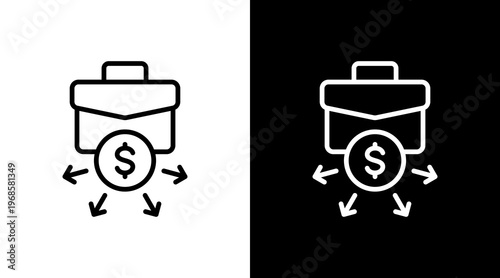 Business Expansion White Icon Set Design