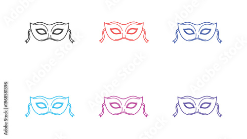 Colorful collection of carnival masks a whimsical and artistic display