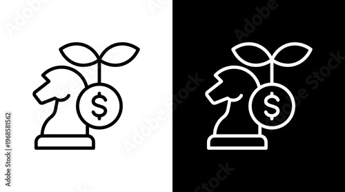 Investment Strategy White Icon Set Design