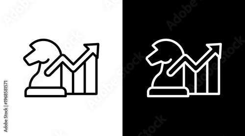 Profit Strategy White Icon Set Design
