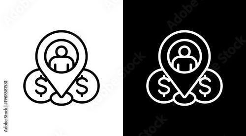 Market Positioning White Icon Set Design