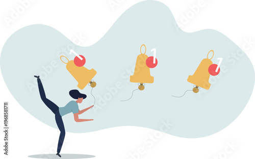 Ring subscription bell to get reminder for new social media content.person's life situation and his activities.