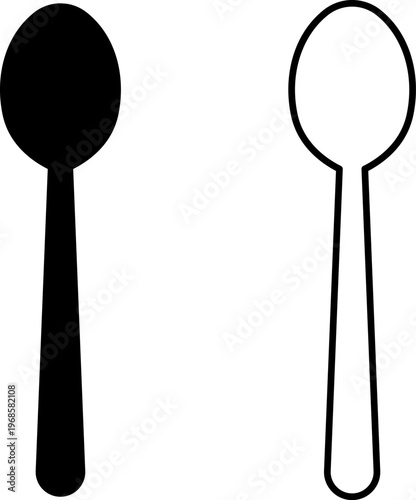 Spoon icon vector concept for web or mobile apps. Gestura, Slotted, Wooden, Dinner, Serving, Steel, Table, Dinner spoons, Spoon set, Perfect spoon