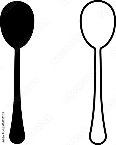 Spoon icon vector concept for web or mobile apps. Gestura, Slotted, Wooden, Dinner, Serving, Steel, Table, Dinner spoons, Spoon set, Perfect spoon