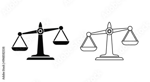 Justice Balance Scales Icon Vector Designs Vector