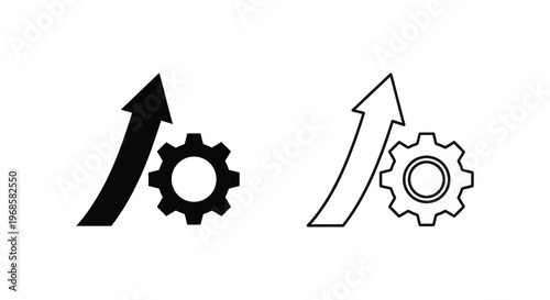 Optimize Growth with Gear-Driven Innovation Solutions Vector