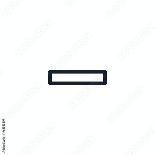 Minimalist dark outline of a horizontal bar on a white background