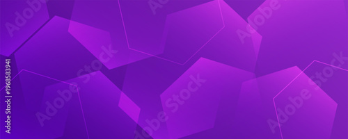 Elegant purple gradient abstract background with hexagon elements, perfect for technology or digital design themes.