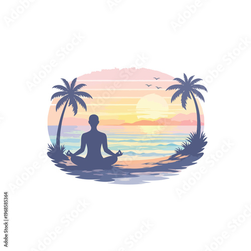 
 beach with palm trees and sea t-shirt,Yoga t-shirt 