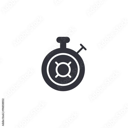Minimal stopwatch icon representing time tracking, deadlines, efficiency, productivity measurement, and performance monitoring in workplace scenarios.