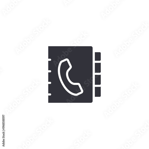 Address book icon representing contacts, networking, communication management, client database, and business relationships.