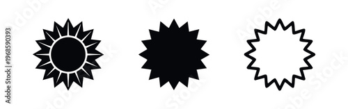 Sunburst oval icons set. Quality seal, badge, and starburst graphic elements.