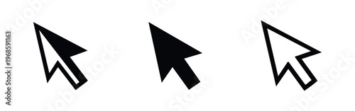 Free Download Computer mouse cursor pointer icons in black, representing clicking, navigation, and digital interaction. - GFXLoad