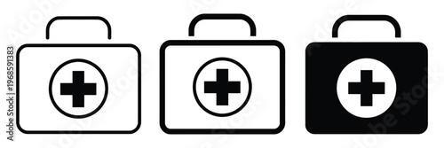 first aid box, medical briefcase, first aid kit bag, and medicine bag, rank titles concept, performance metrics, progress levels, achievement badges, status hierarchy, healthcare, medical service, and