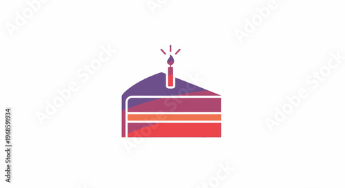 Colorful illustration of a birthday cake.