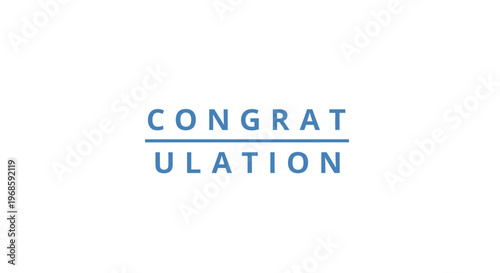 Congratulations message on white background.