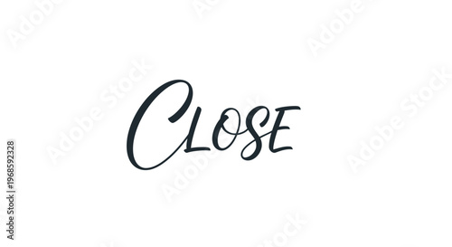 Close up text on white background.