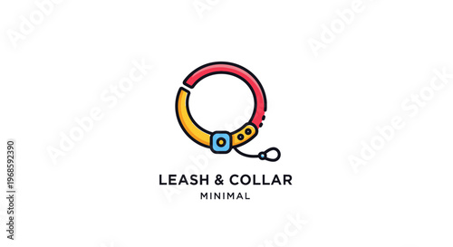 Minimalist dog leash and collar logo.