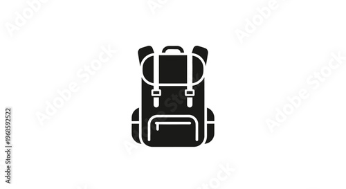Simple black backpack icon silhouette.