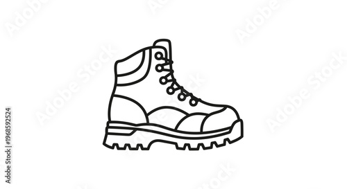 a black and white line drawing of a hiking boot.