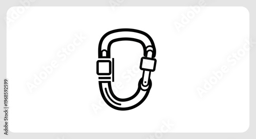 Carabiner clip for climbing and safety gear.