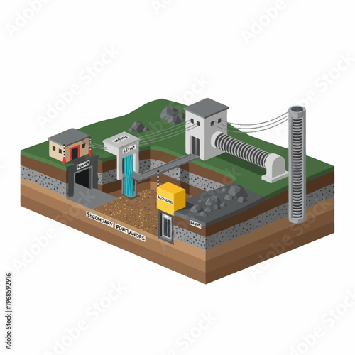 Diagram of a Geothermal Power Plant System.