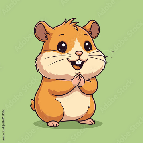 Cute Hamster Character Illustration.