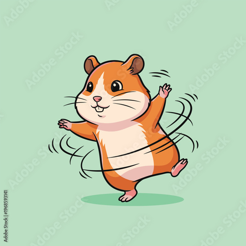 Cute Hamster Dancing with Joyful Expression.