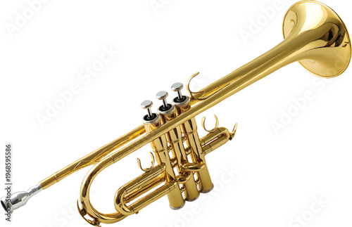 golden trumpet isolated on a transparent background