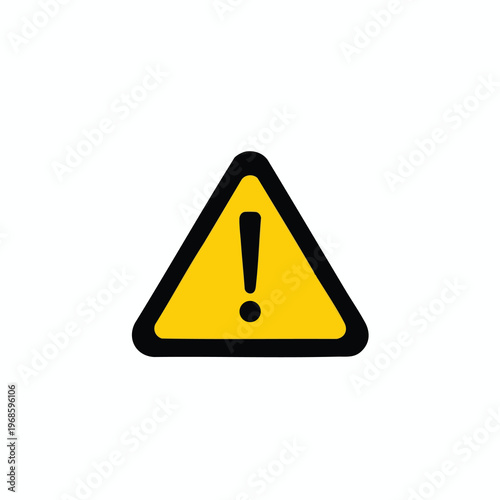 Yellow triangle with black border and exclamation mark symbol