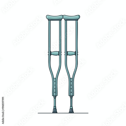 Pair of adjustable underarm crutches shown in a clean, flat illustration style