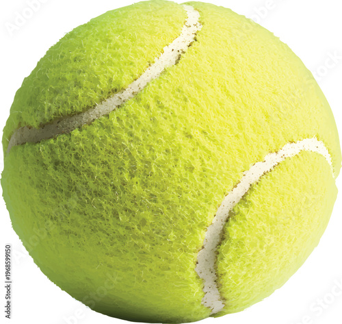 photo of a tennis ball on a transparent background, isolated with a clipping path