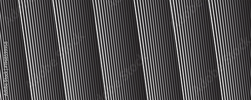Black straight parallel lines of different thickness in row pattern. Halftone background from stripes for design. Vector Illustration isolated on transparent. vector