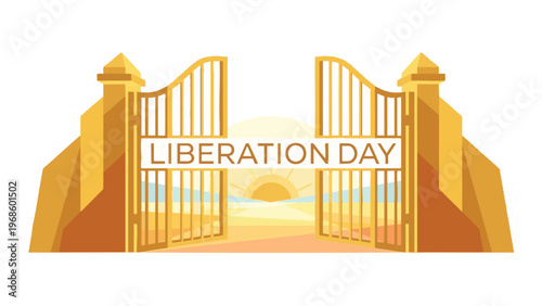 Gates Open Revealing Serene Abstract Bright Horizon