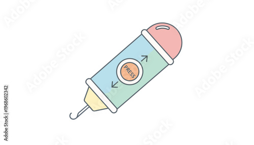 Epinephrine auto injector pen flat vector illustration. Allergy and anaphylaxis emergency treatment concept. Isolated on transparent background